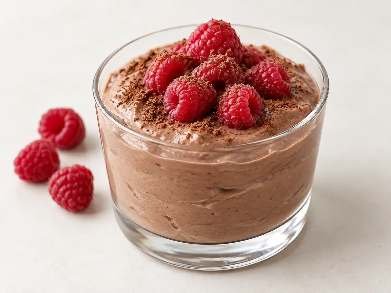High-Protein Chocolate-Raspberry Yogurt Dessert