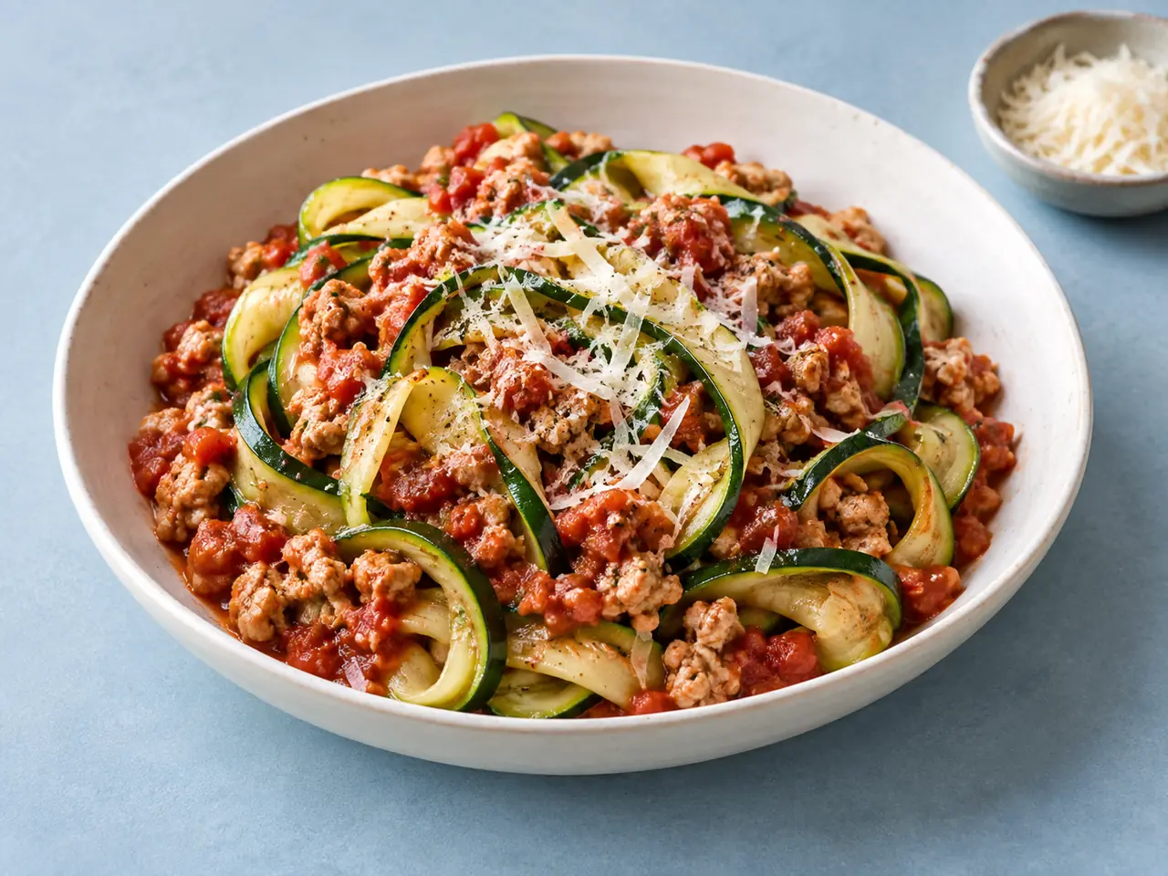 Low-Carb Zucchini Ribbon Pasta
